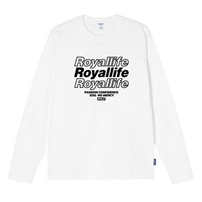 Royallife 여성용 멀티 로고 롱슬리브 루즈핏 면 티셔츠 RLL201