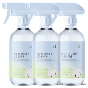 살림백서 깨끗한 리프레쉬 섬유탈취제 에이프릴코튼 본품, 500ml, 3개