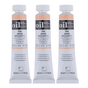 신한 전문가 유화물감 3개입, 50ml, 750번 쟌 브릴리언트 2