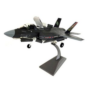 모형전투기 밀리터리 완제품 장식용 다이캐스트 전투기 03 F-35B 미국 + 받침대 세트, 혼합색상, 1개