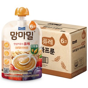 맘마밀 안심이유식 퓨레, 10개, 혼합맛(사과/프룬/오트밀), 100g