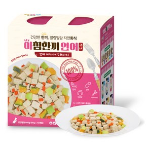 오아오 반려동물 아침한끼 연어 큐브 화식 습식사료, 600g, 1개