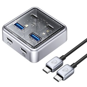 오리코 USB 3.0 2포트 Type C 2포트 무전원 & 유전원겸용 USB3.2 Gen2 10Gbps 허브 1m XHJ2U2C-G2-10, 혼합색상, 1개