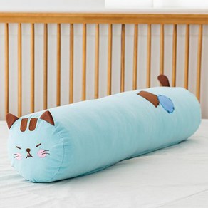 조우니 냥이집사 면 롱 바디필로우 커버 솜포함, 스카이블루, 가로 100cm x 세로 36cm x 둘레 72cm