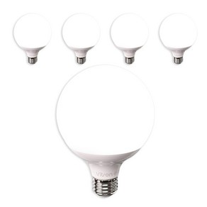 비츠온 원하 볼구 숏타입 G120 LED 15W 전구 화이트, 주광색, 5개