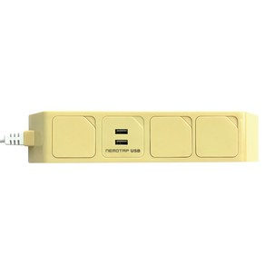 네모탭 컬러 USB 일반 멀티탭 3구 SY-NB3 USB-2, 1.5m, 버터, 1개