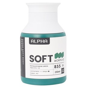 알파색채 소프트바디 아크릴물감 낱색 A 855 Phthalocyanine Geen, 250ml, 1색