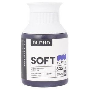 알파색채 소프트바디 아크릴물감 낱색 A 835 Dioxazine Puple, 250ml, 1색