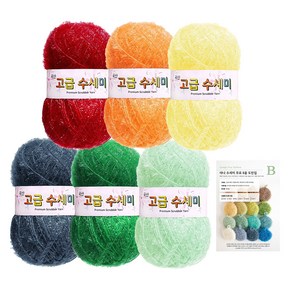 yana 고흐 수세미 80g x 6p + 도안 B 명화컨셉 세트, 1세트, 6 꽃 피는 정원