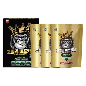 외갓집 고릴라 비프카레 순한맛 3p, 600g, 1개