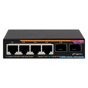 넥스트유 4포트 2.5G + 10G 2SFP 멀티기가 웹스마트 스위치 허브 스재미, 4256GWS-10G, 1개