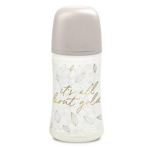 스와비넥스 유아용 프리미엄 안심 유리젖병, 골드그레이, 240ml, 1개