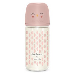 스와비넥스 유아용 보노미아 프리미엄 안심 유리젖병, 패더핑크, 1개, 240ml