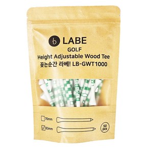 labe 프리미엄 높이조절 골프 우드티 LB-GWT1000, 화이트, 50개