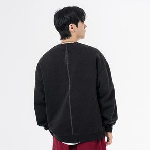모즈모즈 테리 기모 피그먼트 백스티치 오버핏 맨투맨