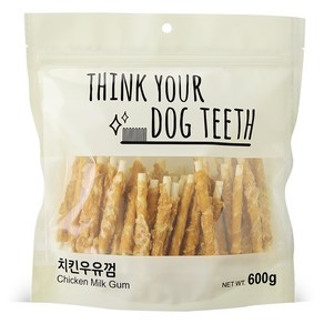 띵크유어도그티 강아지 치킨 우유 껌 스틱형, 혼합맛(치킨/우유), 600g, 1개