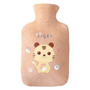 쿼르디 보온 물주머니 핸드워머 타이거 베이지 500ml, 1개