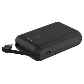 벨킨 부스트차지 USB-C 케이블 일체형 보조배터리 10K, 블랙, BPB021fqBK