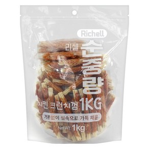 리첼 순중량 사사미 강아지간식, 치킨크런치껌, 1kg, 1개