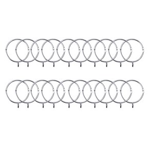 피피홈리빙 메탈 개폐형 커튼링 내경 38mm, 실버, 20개