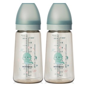 마더케이 베이직 PPSU 뱀뱀 젖병 무꼭지, 민트, 280ml, 2개