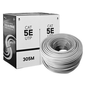 랜스타 UTP CAT5E 24AWG 단선 랜케이블 LS-C5U305G, 1개, 305m