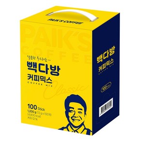 빽다방 커피믹스 스틱커피, 12g, 1개, 100개입