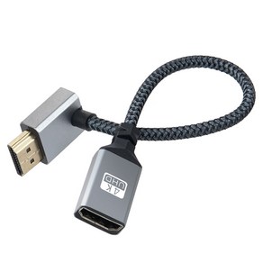 Coms HDMI 연장 케이블 젠더 MF 4K 60Hz UHD 꺾임형 IH695, 1개, 15cm