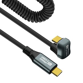 컴스마트 C타입 100W 20Gpbs 8K 60Hz 스프링 U자 꺾임 케이블 JA344, 1개
