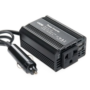 컴스 차량용 인버터 150W DC 12V to AC 220V USB 2포트 2.1A 1A 휴대용 콘센트, GF004, 1개