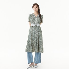 플라스틱아일랜드 앞오픈 레이스배색 원피스 PR2WO065