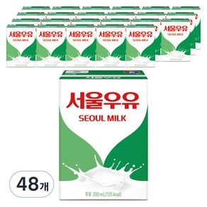 서울우유 멸균 흰우유, 200ml, 48개