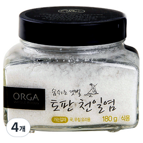 올가홀푸드 숨쉬는 갯벌 토판천일염, 180g, 4개