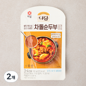 다담 차돌순두부 찌개양념, 130g, 2개