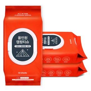 아이프리 올인원 캠핑 티슈 50p, 50매입, 3개