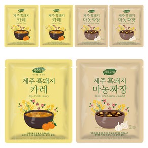 오뚜기 제주담음 제주 흑돼지 카레 250g 3p + 제주 흑돼지 마농 짜장 250g 3p, 1세트
