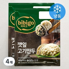 비비고 깻잎 고기만두 (냉동), 400g, 4개