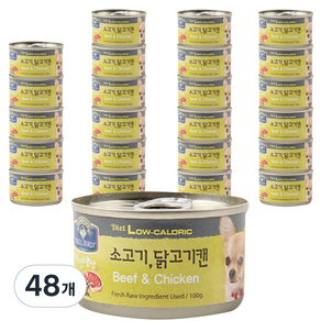 벨버드 자연밥상 소고기닭고기 강아지 간식 캔, 혼합맛(소고기/닭고기), 100g, 48개