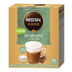 네스카페 수프리모 디카페인 라떼, 30개입, 1개, 15g