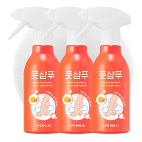 라이프홀릭 버블 풋샴푸 프레시 자몽, 1개입, 3개, 400ml