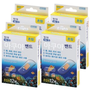 네오 맘스덤 아쿠아 투명방수 밴드 국산 PU 원단 혼합 12p, 4개
