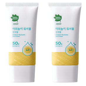 그린핑거 야외놀이 워셔블 선크림 SPF50+ PA++++, 80ml, 2개