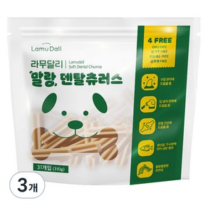 라무달리 말랑 덴탈츄러스, 연어 + 생선살 혼합맛, 310g, 3개