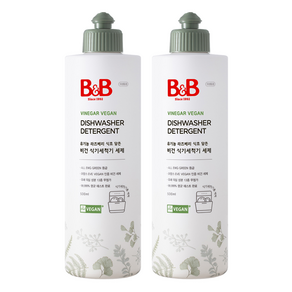 비앤비 비건 식기세척기 세제 용기형, 500ml, 2개