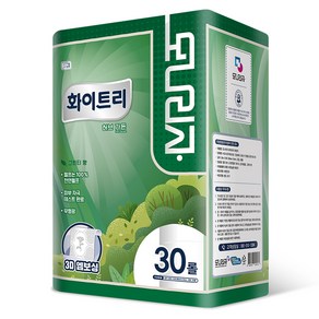 모나리자 화이트리 허브 가든 천연펄프 3겹 고급롤화장지, 30m, 30개입, 1개