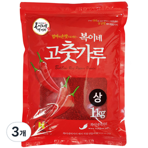 복이네먹거리 중국산고춧가루 상 보통맛 찜용, 1kg, 3개