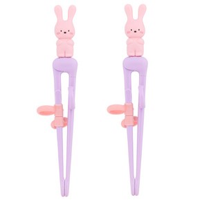 릴팡 아동용 더스틱 맥스 젓가락 1단계 오른손용, 스노우래빗, 2개