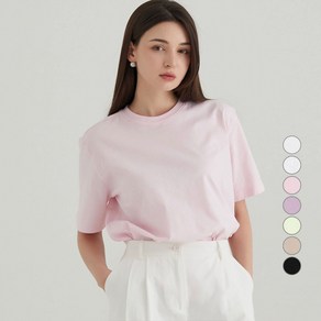 ELLE PARIS 베이직 라운드넥 반팔 티셔츠