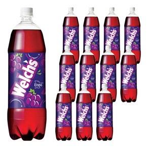 웰치스 소다 포도 탄산음료, 1.5L, 12개
