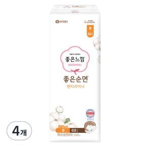 좋은느낌 좋은순면 롱 팬티라이너, 69개입, 4개